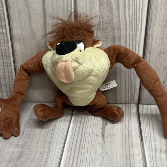 Looney Tunes ‘03 Rude Taz 11” Plush Fart Burp + Tasmanian Devil in Biker Jacket - Picture 2 of 11